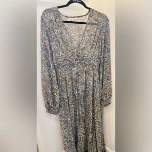 Free People Extra Long n Flowy Retro Inspired Sheer Floral Duster